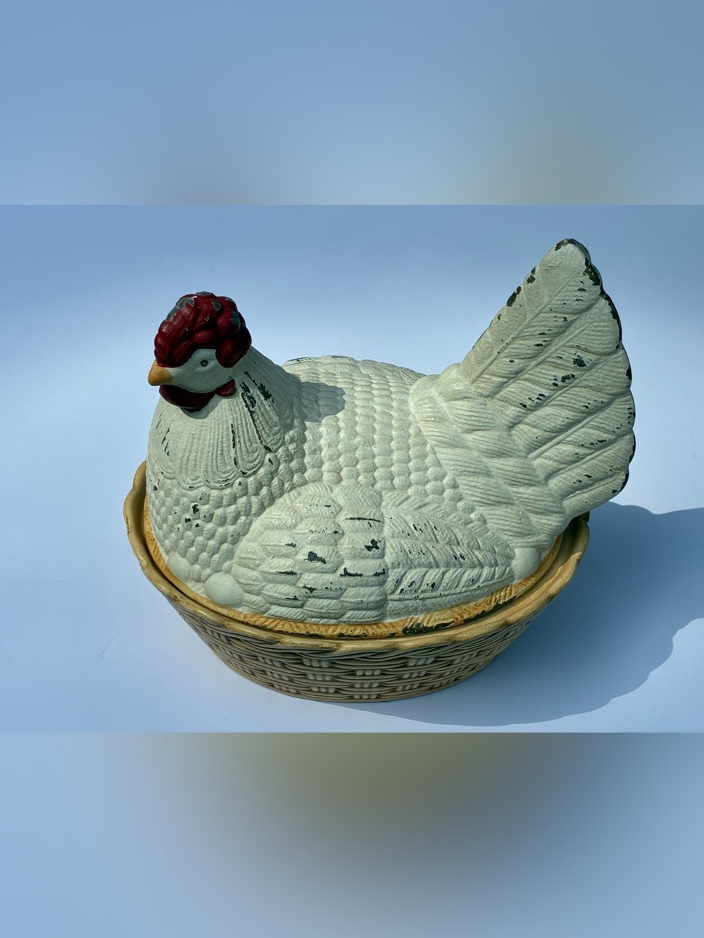 Vintage Large Ceramic Hen on Nest Covered Dish - Picture 1 of 16